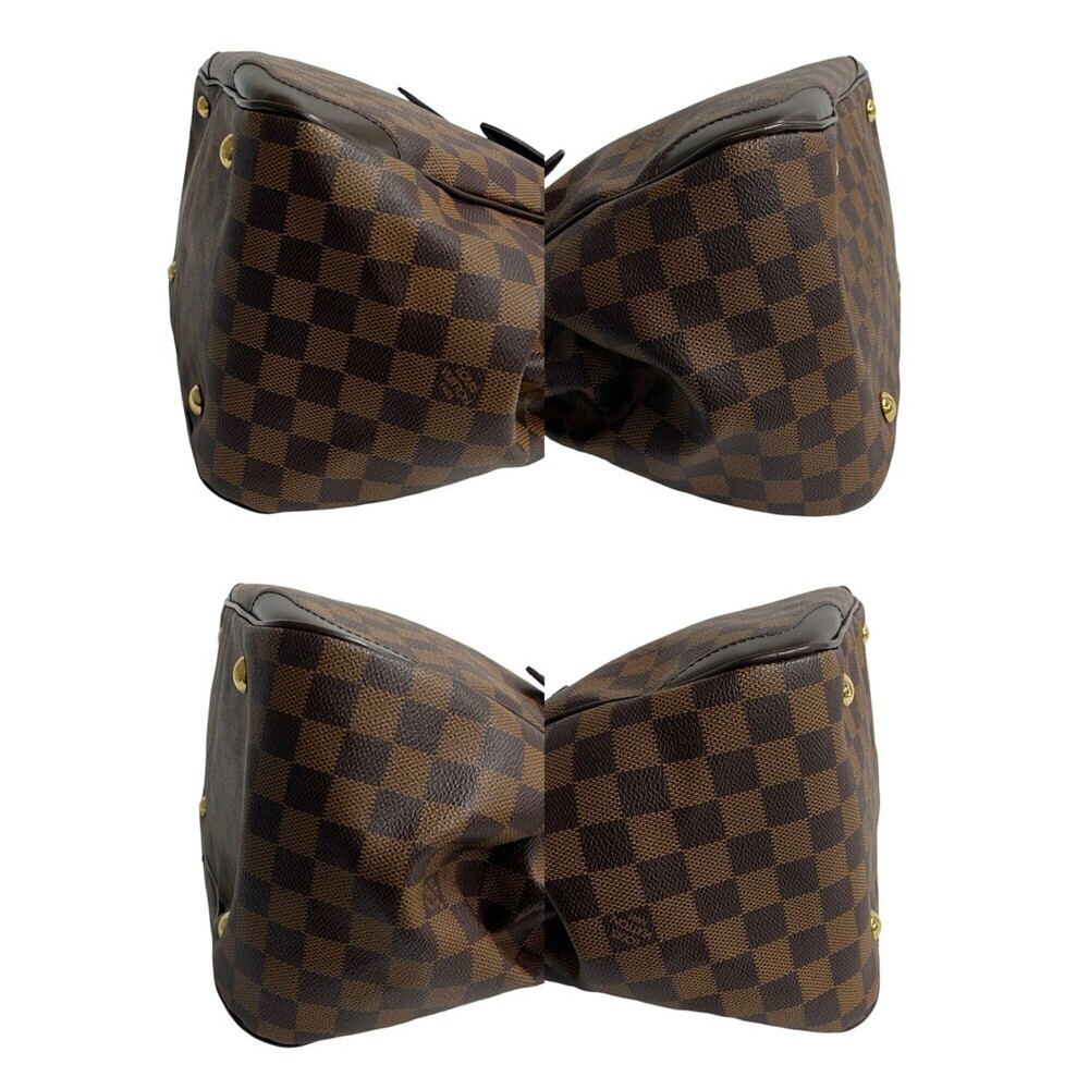 LOUIS VUITTON Authentic Brown Damier Leather Tote Bag - Picture 7 of 9